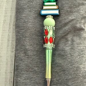 Decorative Green and Red Beaded pen